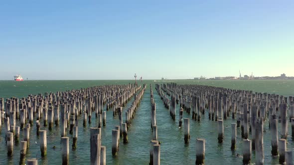 Princes Pier in Port Melbourne Australia Seen From the Air alt