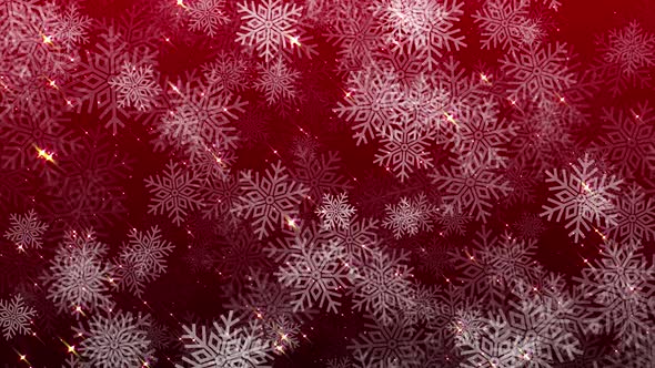 Snowflakes Red Background