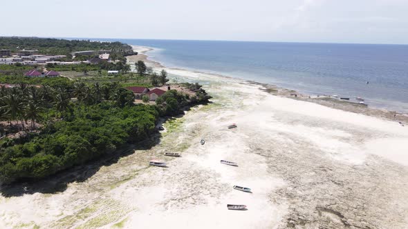 Aerial View of Low Tide in the Ocean Near the Coast of Zanzibar Tanzania alt