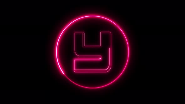 Glowing neon font. pink color glowing neon letter. Vd 496