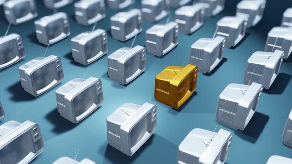 Old Tv Background and Gold Tv Different from Others alt