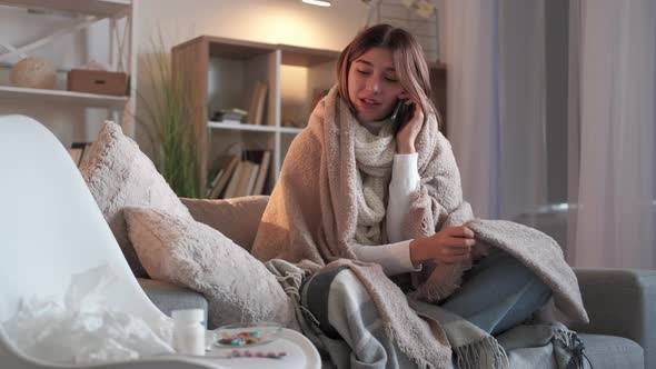 Online Pharmacy Sick Woman Quarantine Measures alt