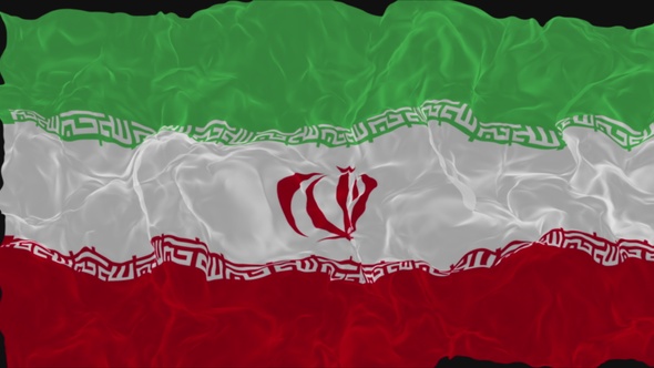 flag Iran turns into smoke. State weakening concept, alpha channel alt