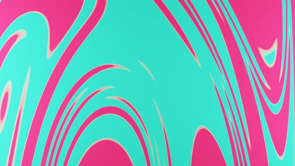 3D Animation of Abstract Blue Pink Jelly Liquid with Waves