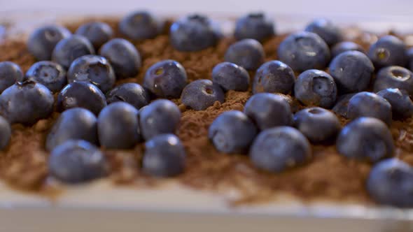 Pastry Decorating Macro. Blueberries Close Up alt