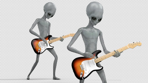 Alien Playing Electric Guitar