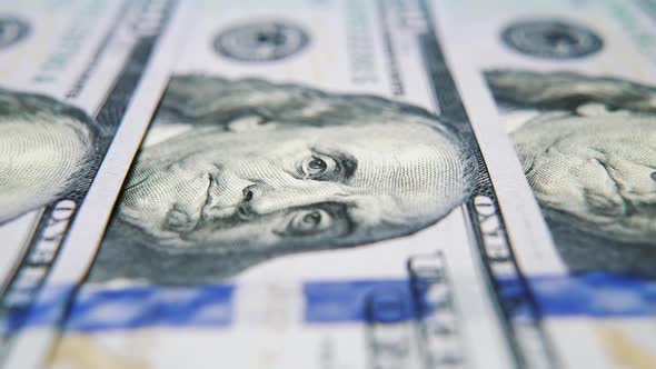 Macro Footage of Hundred American Dollars alt