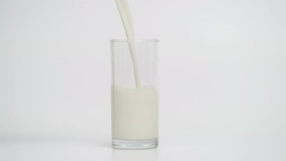 Slow Motion of Pouring Milk in Full Glass at 1000 Fps alt