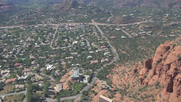Aerial of the city and the Chapel of the Holy Cross alt