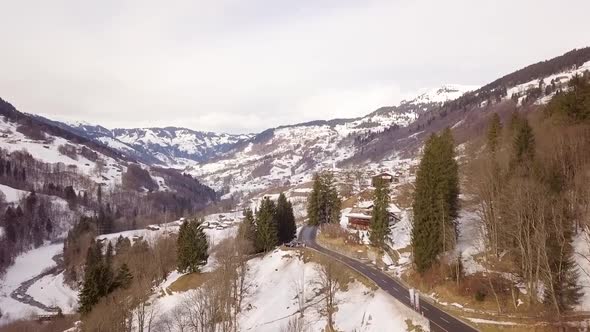 Curvy road in Switzerland alt