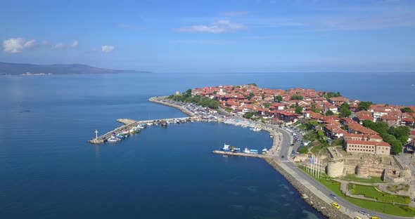 Aerial View of the Ancient Town of Nessebar Bulgaria