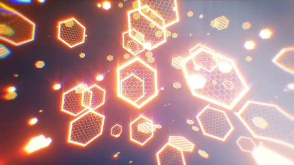 Glowing Hexagons Abstract Background