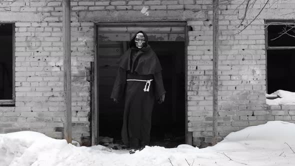 Grim Reaper in the Entrance of Abandoned Building alt