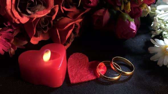 Close Up Shot Of Valentine's Day And Smoky Red Rings alt