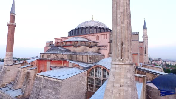 Hagia Sophia Mosque Museum Istanbul Turkey Aerial Ayasofya