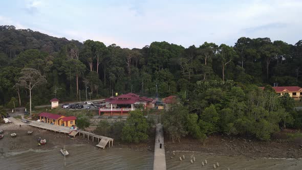 Drone flying Towards food court in Pasir Panjang