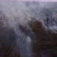 Large Scale Field Fire Near Railroad Traffic On Highway - VideoHive Item for Sale