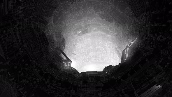 VJ Tunnel SpaceShip Loop Projection