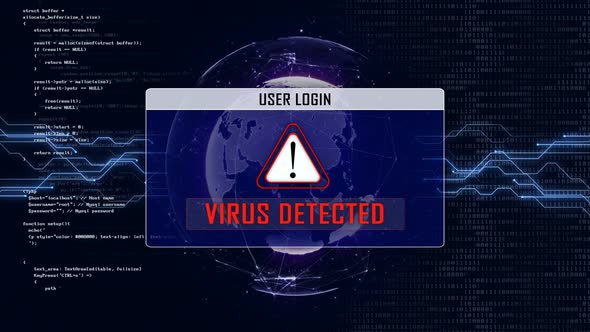 VIRUS DETECTED and User Login Interface