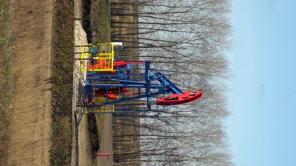 An Oil Rig Extracts Raw Materials From Underground in the Steppe. alt