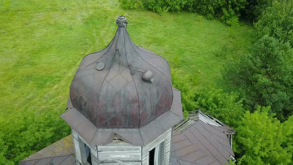 Abandoned Rural Wooden Church Tower