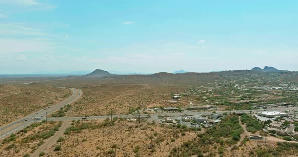 Aerial View Panorama of a Fountain Hills Small Town Residential District at Suburban Development alt