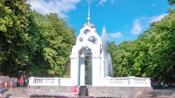 Mirror Stream or Glass Stream Timelapse Hyperlapse  the First Symbol of the City of Kharkov alt