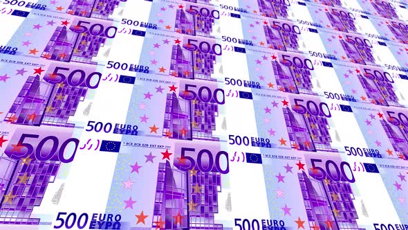 500 Euro Note Money Loop Background 4K 12