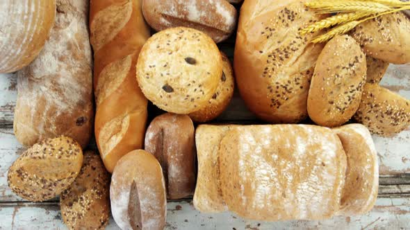 Various types of bread loaves alt