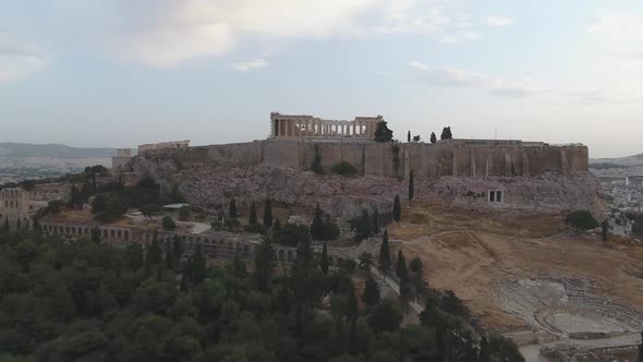 Aerial view of Acropolis and Parthenon in Athens, Greece alt