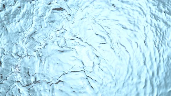 Super Slow Motion Shot of Waving Blue Clear Water Surface at 1000Fps alt