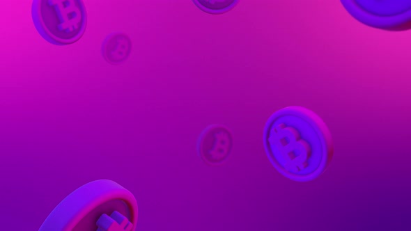 Bitcoin Cryptocurrency Falling Coins Background Loop alt