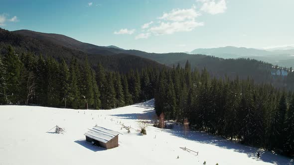 Idyllic Landscape in Winter Mountains