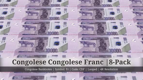 Congolese Congolese Franc  | Congo, Democratic Republic of the Currency - 8 Pack | 4K | Looped alt