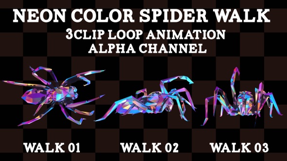 Neon Color Spider Walk 3Clip Loop