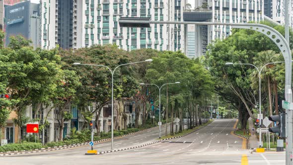 The Junction of Streets in Singapore's Near Chinatown Timelapse alt