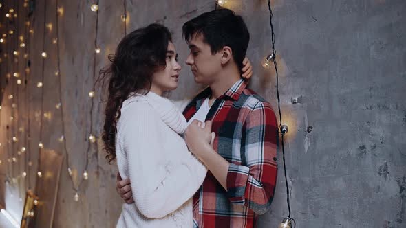 The Romantic Couple in Love Feels the Happiness Related To the Romance Spent Together on Christmas alt