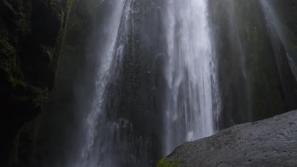 Gljufrabui or Gljufurarfoss hidden waterfall in Iceland alt