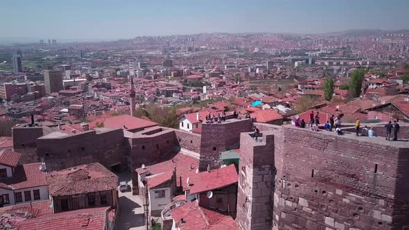 Old city of Ankara. Historical place and medieval castle walls