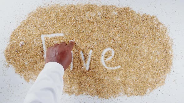 Hand Writes On Sand Five