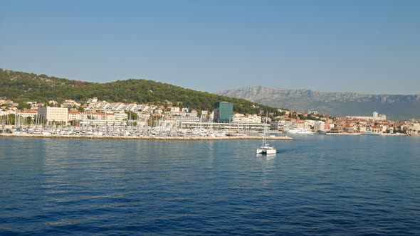 West Coast Of City Split In Croatia From The Sea