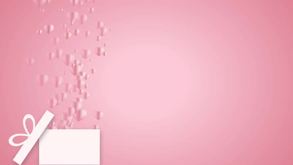 Valentines flying hearts. Paper flying elements on pink background. alt