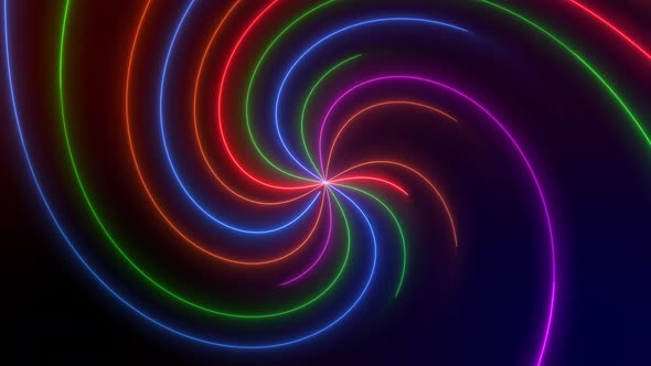 Colorful Neon Hypnotic Twirl Background Animation alt