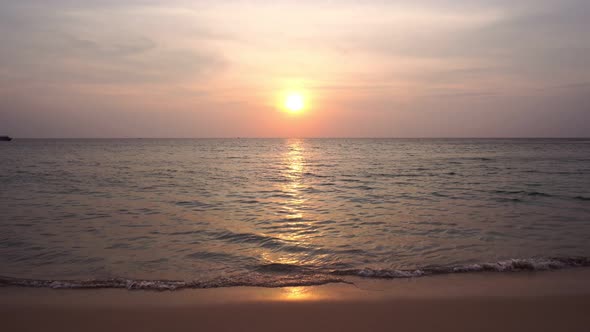 Beautiful sunset at tropical beach in summer
