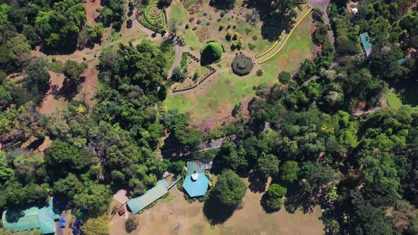 Aerial view of Peradeniya, a small town along the river, Kendy, Sri Lanka alt