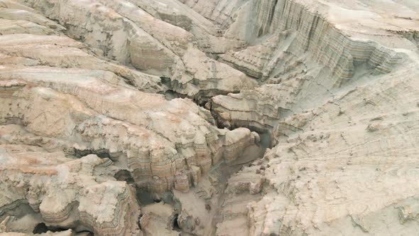 Drone Shot of Canyon Desert Mountains Aktau in Kazakhstan alt