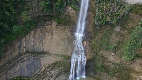 Aerial view of Can-umantad Falls in Bohol Philippines