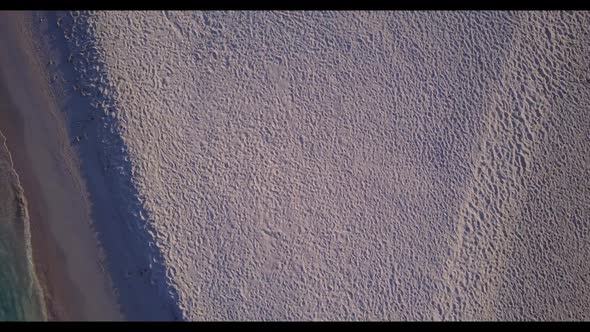 Aerial top view seascape of paradise bay beach lifestyle by blue green water and white sand backgrou alt