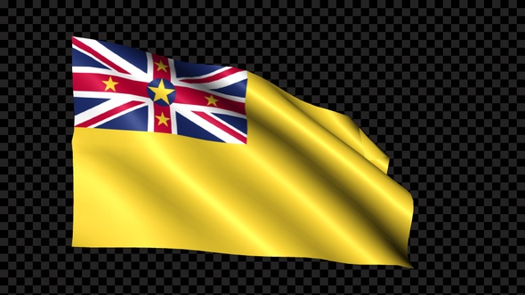 Niue Flag Blowing In The Wind alt