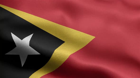East Timor Flag Seamless Closeup Waving Animation alt